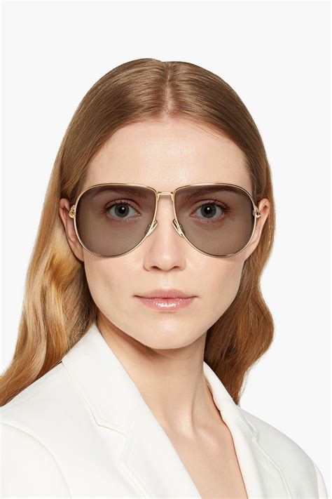 fendi gold oval sunglasses|fendi aviator sunglasses women.